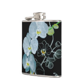 Aquarell-weißes Orchideen-Muster Flachmann (Links)