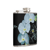 Aquarell-weißes Orchideen-Muster Flachmann (Rechts)