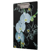Aquarell-weißes Orchideen-Muster Klemmbrett (Links)