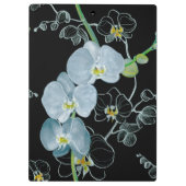 Aquarell-weißes Orchideen-Muster Klemmbrett (Rückseite)