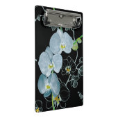 Aquarell-weißes Orchideen-Muster Mini Klemmbrett (Schrägansicht)