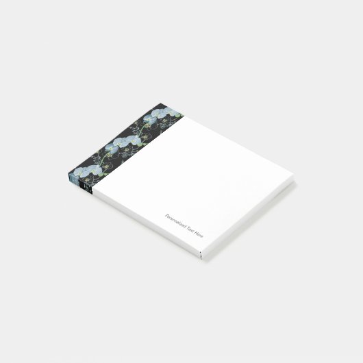 Aquarell-weißes Orchideen-Muster Post-it Klebezettel (angewinkelt)