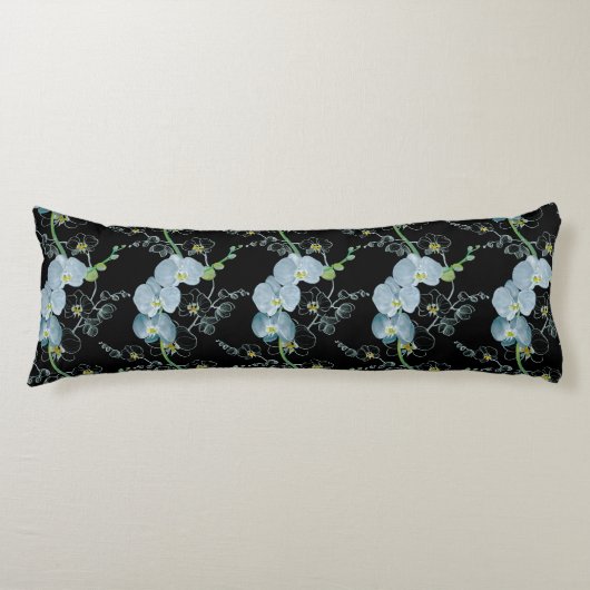 Aquarell-weißes Orchideen-Muster Seitenschläferkissen (Vorderseite)