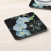 Aquarell-weißes Orchideen-Muster Untersetzer (Linke Seite)