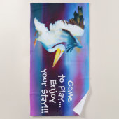 Aquarell-weißes Pelikan Strandtuch (Vorderseite)