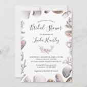 Aquarell Weißmeer Muschel Beach Brautparty Einladung (Vorderseite)
