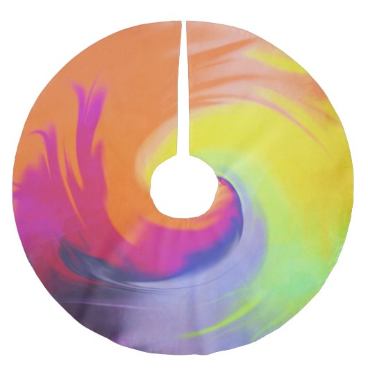 Aquarell-Welle - Baum-Rock Polyester Weihnachtsbaumdecke (Vorderseite)
