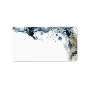 Aquarell-Wellen minimalistischer Umschlag Etikett Adressaufkleber