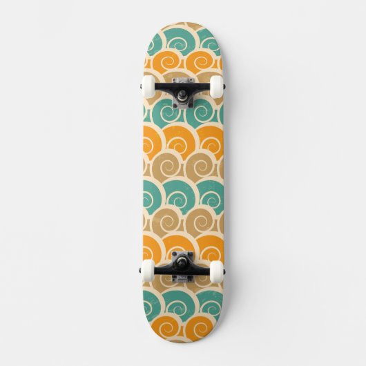 Aquarell-Wellen-Muster Skateboard (Vorderseite)