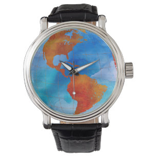 Aquarell-Welt Armbanduhr