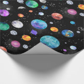 Aquarell Weltraumplaneten Galaxie Geschenkpapier (Ecke)