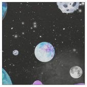 Aquarell Weltraumplaneten Galaxie Stoff (Nahaufnahme)