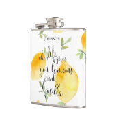 Aquarell, wenn das Leben Ihnen Zitronen Wedding | Flachmann (Links)