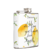 Aquarell, wenn das Leben Ihnen Zitronen Wedding | Flachmann (Rechts)