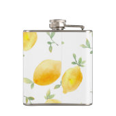 Aquarell, wenn das Leben Ihnen Zitronen Wedding | Flachmann (Rückseite)