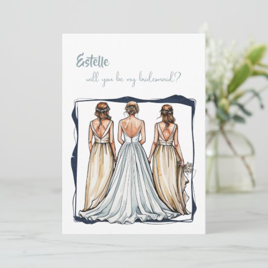 Aquarell Werden Sie meine überragende Vorschlagska Ankündigung (Stehend Vorderseite)