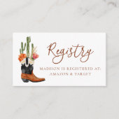 Aquarell Western Boots Babydusche Registrierung Begleitkarte (Vorderseite)