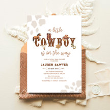 Aquarell Western Kleine Cowboy Baby Boy Dusche