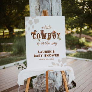 Aquarell Western Kleine Cowboy Babydusche Poster