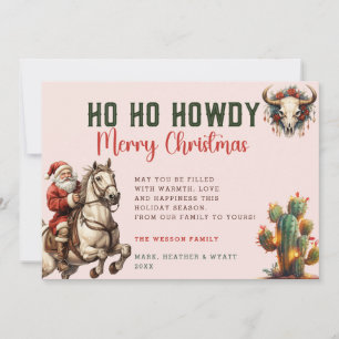 Aquarell-Western-Santa   Foto-Weihnachtskarte Einladung