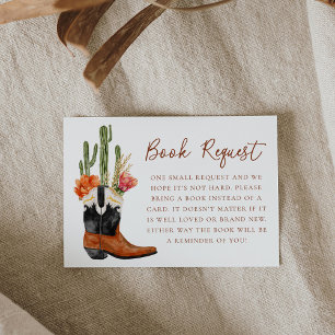 Aquarell Western Stiefel Baby Shower Buchanfrage Begleitkarte