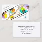 Aquarell Whimsical Birds Business Card Cindy Visitenkarte (Vorne/Hinten)