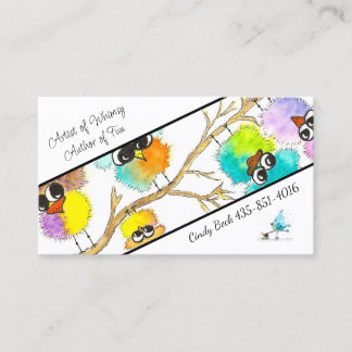Aquarell Whimsical Birds Business Card Cindy Visitenkarte