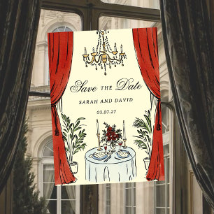 Aquarell Whimsical Glamour Save-the-Date-Einladung Einladung