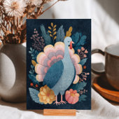 Aquarell-whimsical-Pute-Botanik-Thanksgiving Postkarte