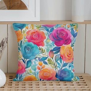 Aquarell Whimsical Rosen Kissen