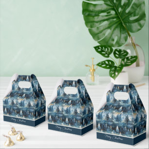 Aquarell Whimsical Winter Wonderland Weihnachten Geschenkschachtel