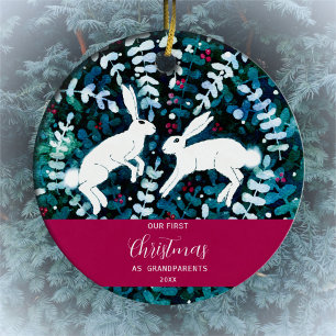 Aquarell White Bunnies Weihnachtsschmuck