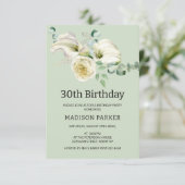 Aquarell White Calla Lilies Bouquet Geburtstag Einladung (Stehend Vorderseite)