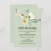 Aquarell White Calla Lilies Bouquet Geburtstag Einladung (Vorne/Hinten)