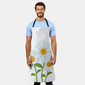 Aquarell White Daisy Floral Schürze (Getragen)