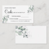 Aquarell Wie viele Corks Brautparty Kartenspiel Platzkarte (Vorne/Hinten)