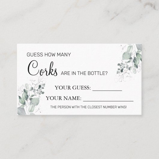 Aquarell Wie viele Corks Brautparty Kartenspiel Platzkarte (Vorderseite)