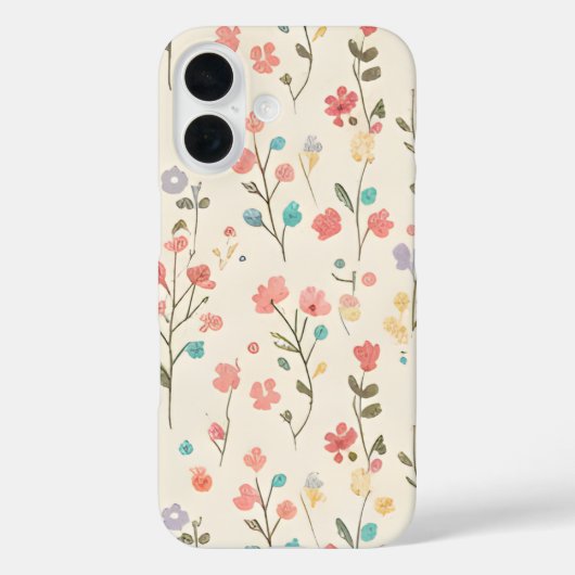 Aquarell-Wiesen-Blumenmuster Case-Mate iPhone Hülle (Rückseite)