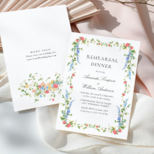 Aquarell-Wiesen-Wildblumen-Boho-Probedinner Einladung