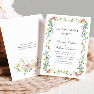 Aquarell-Wiesen-Wildblumen-Boho-VERLOBUNGSPARTY Einladung