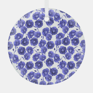 Aquarell-Wiesenblumen: Botanische Tapete Ornament Aus Glas