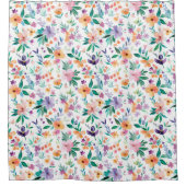 Aquarell-Wiesenblumen-Muster Duschvorhang (Vorderseite)