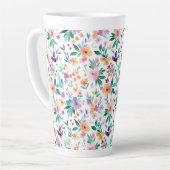 Aquarell-Wiesenblumen-Muster Milchtasse (Linke Ecke)