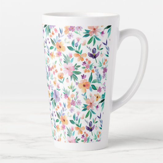 Aquarell-Wiesenblumen-Muster Milchtasse (Rechts)