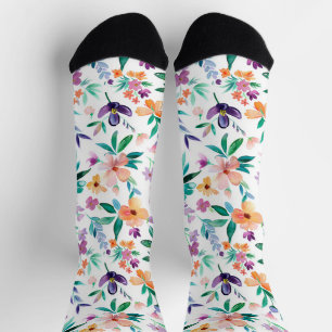 Aquarell-Wiesenblumen-Muster Socken