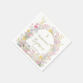 Aquarell-Wiesenblumen Taufe Serviette (Ecke)