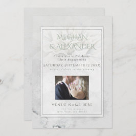 Aquarell Wild Dahlia Verlobung Foto Rahmen Einladung