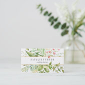 Aquarell Wild florale Green Foliage Business Card Visitenkarte (Stehend Vorderseite)