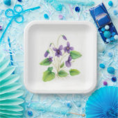 Aquarell Wild VIolets Melaminplatte Pappteller (Party)