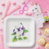 Aquarell Wild VIolets Melaminplatte Pappteller (Party)